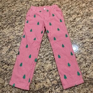 Smockingbird Kids‎ Red Gingham Christmas Tree Embroidered Pants Size 6 Holiday